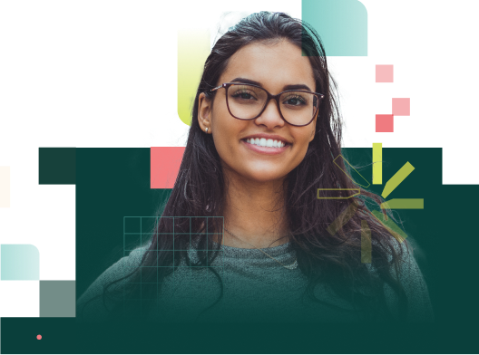 Woman wearing glasses